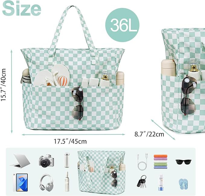 Beach Pool Bags Tote for Women Ladies Large Gym Tote Carry On Bag - Image 4