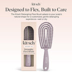 Kitsch Hair Brush Detangler – Flexi Flow Hair Brush for Women, Men & Kids | Detangling Brushes for Curly Hair with Bendable Frame, Bounce Curl Defining Brush for Wet or Dry Strands - Soft Violet