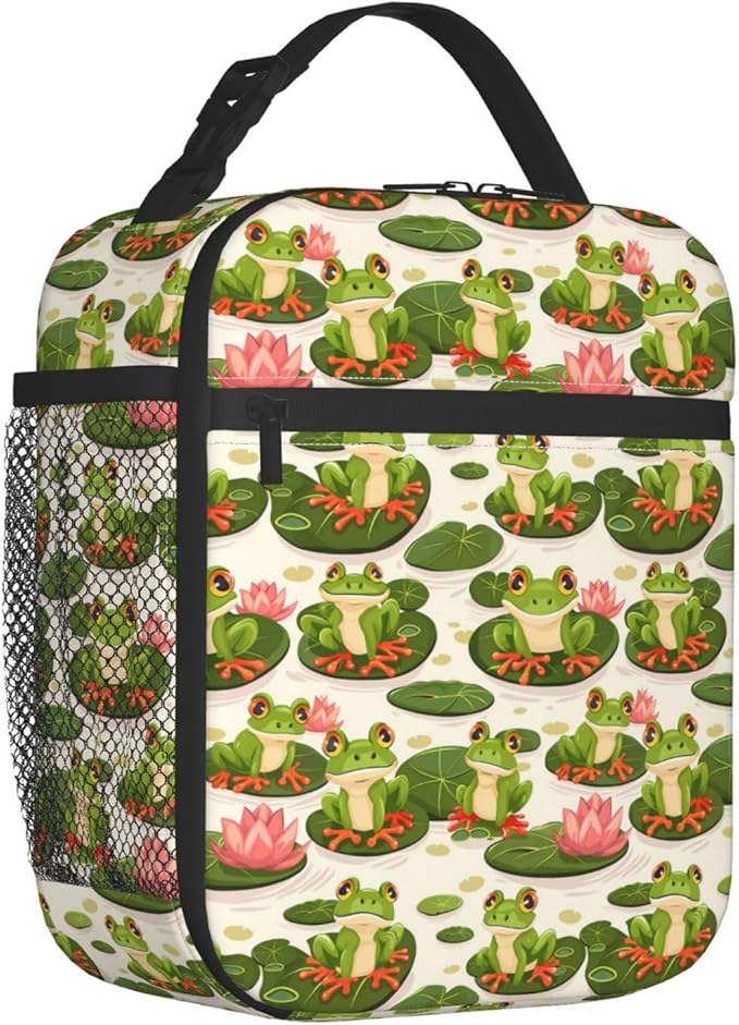 Frog Insulated Lunch Box for Women Men Frog Lunch Bag for Travel, or Fishing - Image 2