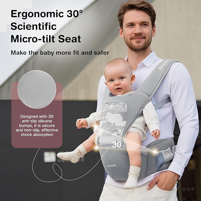 Baby Carrier, 6-in-1 Ergonomic Baby Carrier Newborn to Toddler, - Image 3