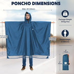 ANYOO Hooded Rain Poncho for Adults Waterproof Lightweight Rain Coat for Men - Image 2