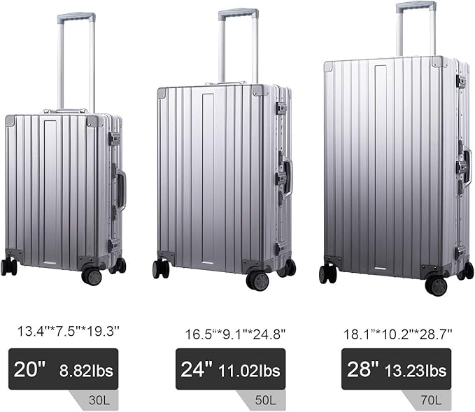 TRAVELKING All Aluminum Luggage Zipperless Hard Shell Luggage Case - Image 6