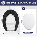Microfiber Elongated Toilet Seat Cover 19.5"x 15" Machine Washable Solid Toilet - Image 2