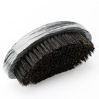 Curved Wave Brush for Men 360, Medium Hard Palm Hair Brushes with Boar Bristles for Black Hair Wavers to Creating 360 Waves (Grey)