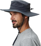 Home Prefer UPF50+ Mens Sun Hat Wide Brim Fishing Hat Sun Protection Beach by HomePreferHatsCaps