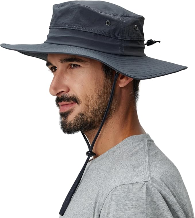 Home Prefer UPF50+ Mens Sun Hat Wide Brim Fishing Hat Sun Protection Beach by HomePreferHatsCaps