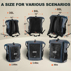 Waterproof Backpack Dry Bag 35L/55L/85L – Heavy Duty Roll-Top Hiking Backpack - Image 2