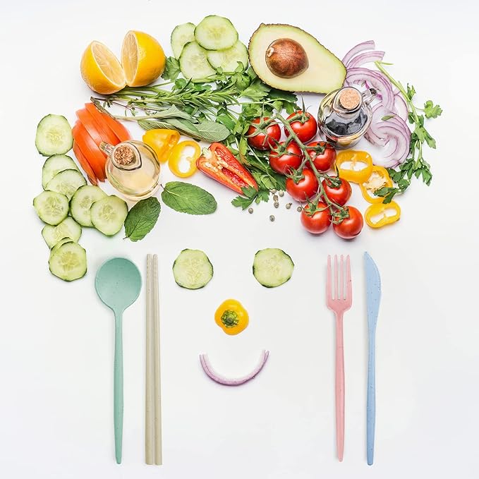 4 Sets Reusable Travel Utensils Set - Image 3
