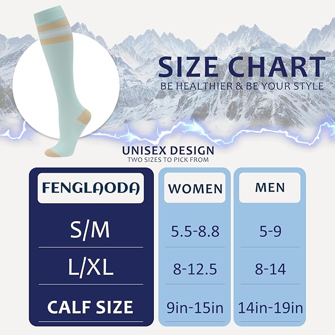 fenglaoda 8 Pairs Compression Socks - Image 2