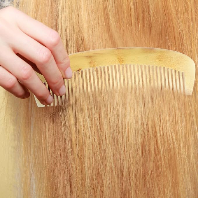 1Pc Natural Ox Horn Comb Of Hair No Static Health Care Hair Brush Hairdressing Comb For Hair, Styling Tools