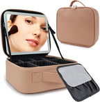 Travel Makeup Bag with LED Mirror Travel Makeup Organizer with 3 Lighted by Unknown