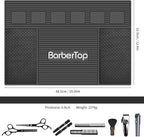 Magnetic Mat 19x12.5 Inch 6 Slots Barber Tray Hairdressing Electric Clippers Storage Mat Salon Table Tools Nonslip Cushion Heat Resistant Pad for Clippers Scissors Combs for Barbershop Salon, Home