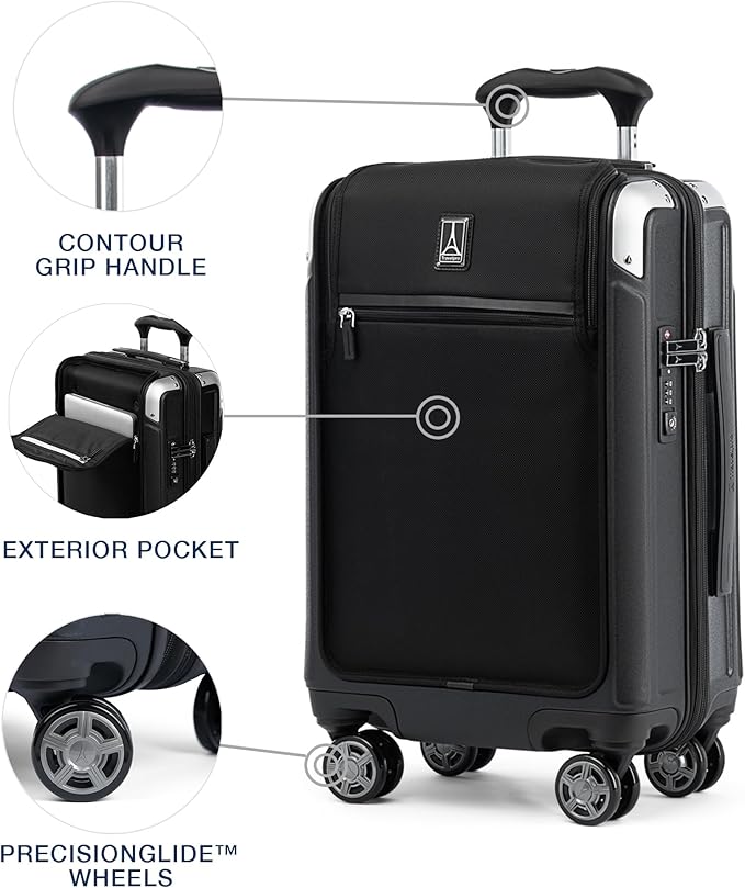 Travelpro Platinum Elite Hardside Expandable Carry on Luggage, 8 Wheel Spinner - Image 3