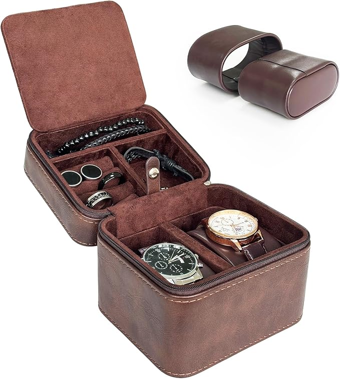 TSA-Friendly 2 Slot Watch Travel Case by EverWinSR