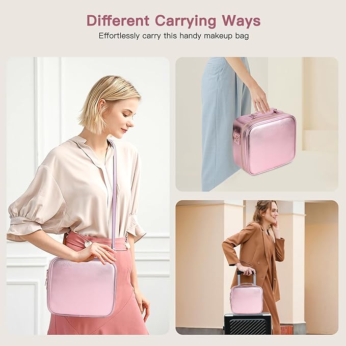 Travel Makeup Bag with LED Mirror, Cosmetic Bags - Image 8