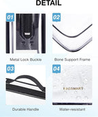 BAGSMART TSA Approved Clear Toiletry Bag, 2 Packs Quart Size Water Resistant - Image 4