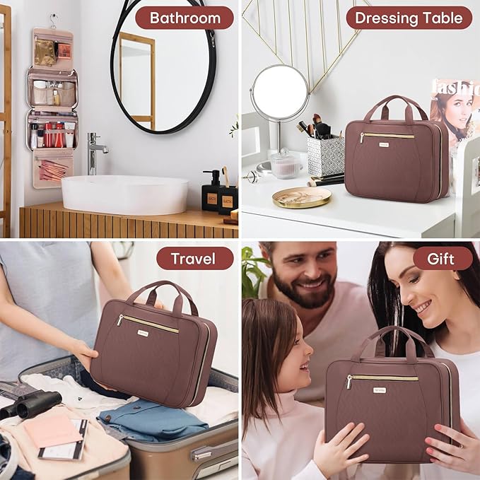Hanging Toiletry Bag for Women Travel, 2 Sizes Large & Small Waterproof - Image 7