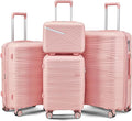 Campfun Luggage 4 Piece Sets, Expandable Carry On Luggage Set Hardshell PP by Campfun
