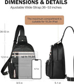 FADEON Large Sling Bag for Women, Leather Crossbody Purse Designer Anti Theft - Image 4