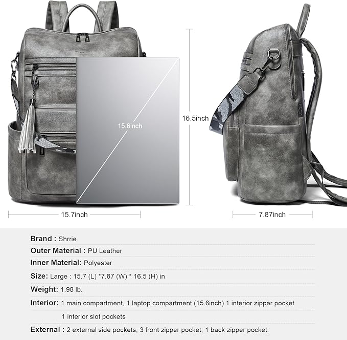 Shrrie 15.6 inch Laptop Backpack - Image 3