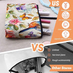 Cosmetic Bags Travel Makeup Toilet Case Waterproof Pouch for Women Girls 6.7X9.45inches - Whimsical Flower - Bird - Butterfly World