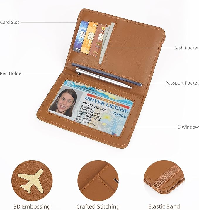 Passport Holder for Travel, Rfid Passport Cover Case, Passport Wallet Women - Image 2
