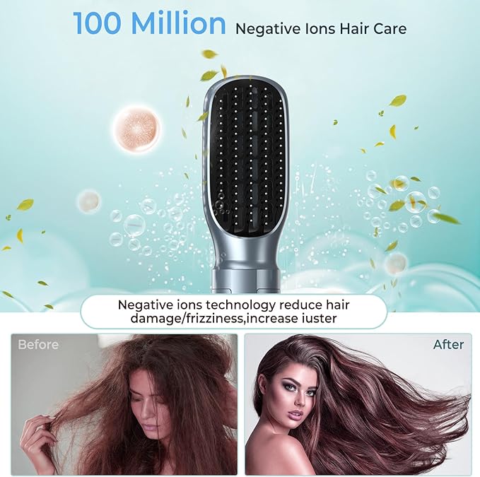 Hair Dryer Brush,Blow Dryer Brush with Attachments,110000 RPM Curly Twist 6 in 1 Air Style, Professional Ionic Hair Styling Tool, Left & Right Air Curler, Volumizer
