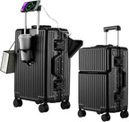 2-Piece Hardshell Zipperless Luggage Set, 20/26" Aluminum Frame Hardshell by cycyCarry