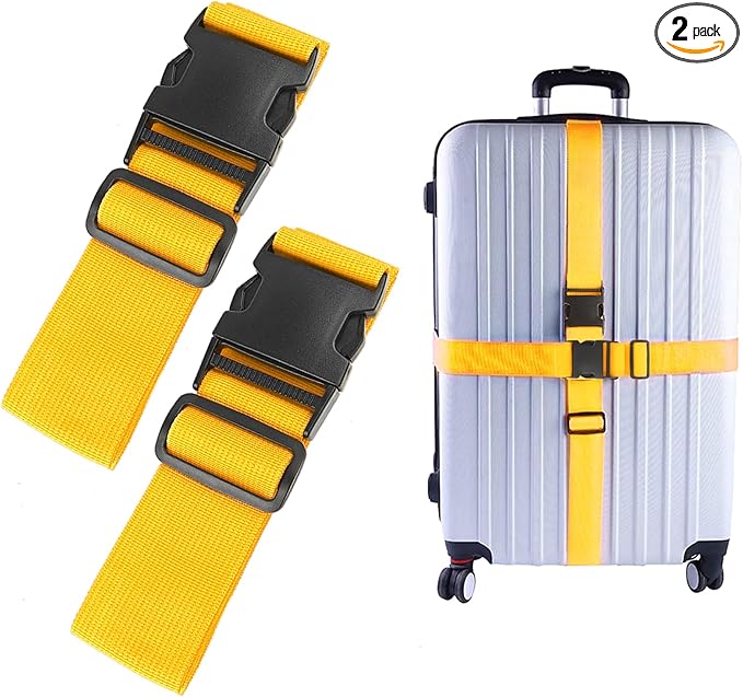 2Pcs Luggage Straps for Suitcase Travel Accessories TSA Approved, 80In Long by Ajmyonsp