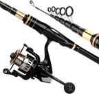 mouhike Carbon Fiber Telescopic Fishing Rod Reel Combo Lightweight Collapsible - Image 3