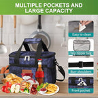 iknoe Large Foldable Cooler Bag, 8.5L Insulated Lunch Bag, Leakproof Lunch - Image 5