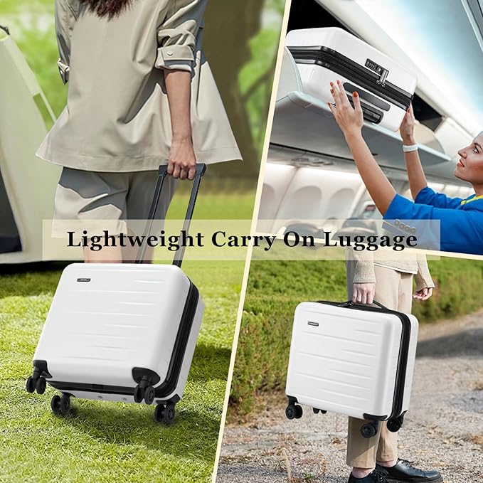 16 Inch Carry On Luggage Airline Approved, Expandable Lightweight ABS+PC Hard - Image 7