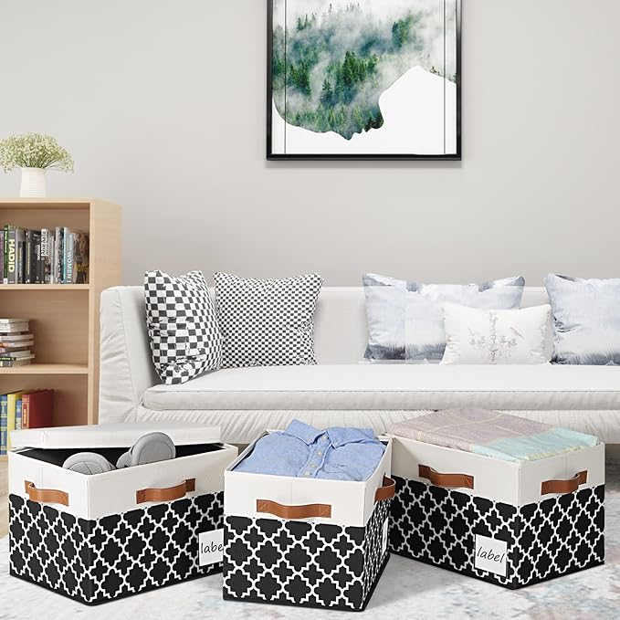 Large Storage Bins with Lids, Foldable Fabric Storage Baskets with Lids - Image 7