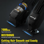 BESTBOMG® Professional Hair Clippers for Men, Professional Barber Clippers and Trimmer Set, Mens Cordless Hair Clipper for Barbers Haircut Kit Fade, BS-808A (Black)