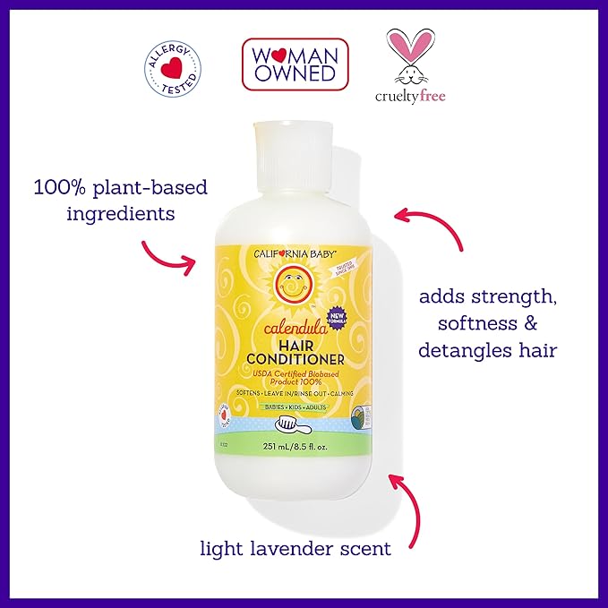 California Baby Calendula Baby Shampoo and Conditioner Set | 100% Plant-Based | - Image 7