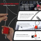 Adjustable Cable Locks with 3 Keys | 3.28ft L x 1/6in D Aluminum Steel Cable - Image 3