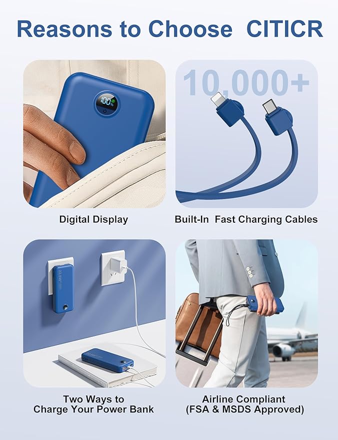 Portable Charger, 12000mAh 22.5W USB C Power Bank Fast Charging - Image 7