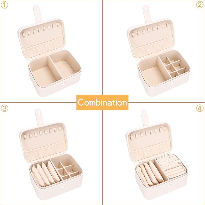 2 Layer Portable Jewelry Box, Large Jewelry Travel Case - Image 3