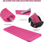 2PCS Silicone Heat Resistant Mat Pouch for Hair Straightener, Curling Iron, Flat Iron and Hot Hair Tools Pink 2 Pack