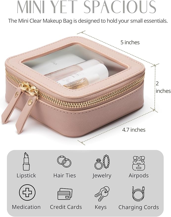 Popvibe Clear Makeup Bag Travel Cosmetic Case Transparent Toiletry Bag - Image 4
