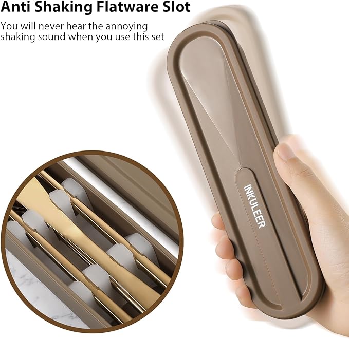 INKULEERTravel cutlery set, 18/8 stainless steel cutlery, Reusable utensils set - Image 2