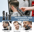 KEMEI Professional Hair Clippers for Men, Cordless Barber Clippers Set and Trimmers Kit, Rechargeable Electric Foil Shaver & Beard Trimmer, Men's Facial Grooming, Hair Cutting Tools, Gifts for Men