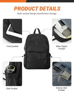 Multi-Pocket Laptop Backpack, 24L Capacity, Fits 14-inch Laptop, 16.9x12.6x5.5 - Image 3