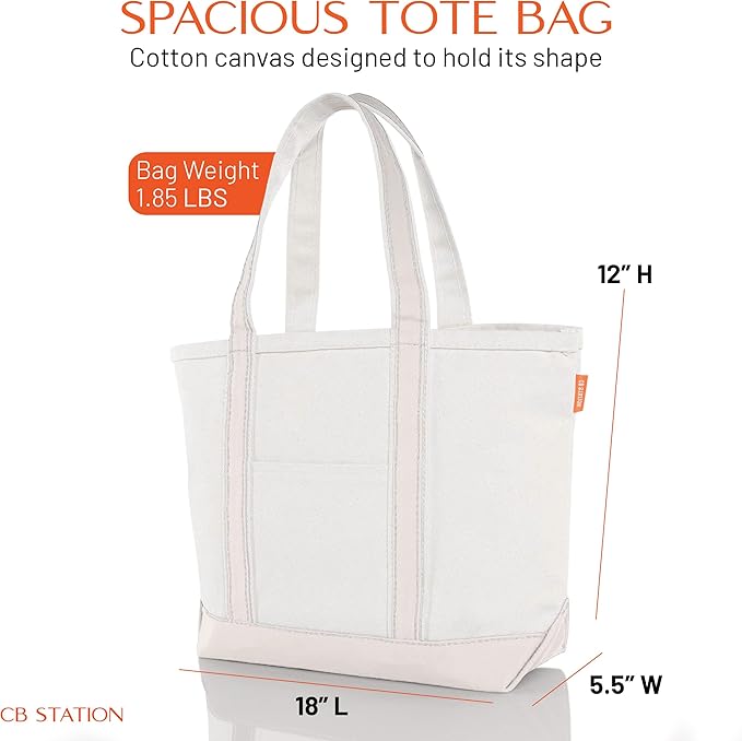 CB STATION Medium Classic Canvas Tote Bag - Image 4
