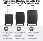 Nazhura Luggage Set, 3-Piece Hardside Suitcase Set, 20-inch Carry On, 28-inch - Image 2