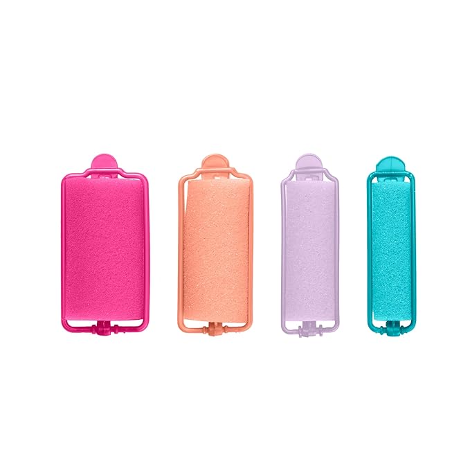 Conair Foam Hair Rollers - 48 Count, Assorted Colors - Heatless Curls, Overnight Curls, Foam Rollers with Storage Case