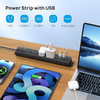 TROND Flat Plug Power Strip USB-5ft Flat Extension Cord Surge Protector Wall - Image 3