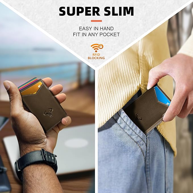 BULLIANT Men Wallet Gift Boxed, Slim Front Pocket Wallet Money Clip Card Holder - Image 7