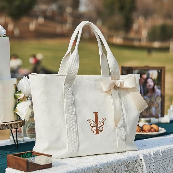 AW BRIDAL Monogram Canvas Tote Bag - Image 7