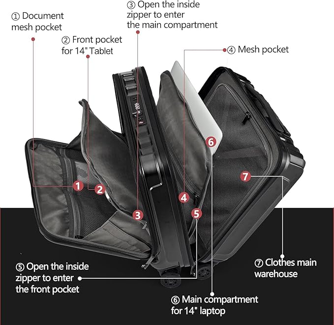 TydeCkare 16" Carry on Luggage - Image 2
